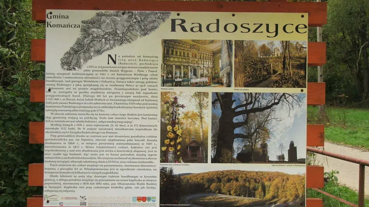 Komańcza atrakcje: Radoszyce, zabytkowa cerkiew, dąb konfederatów i malownicze krajobrazy.