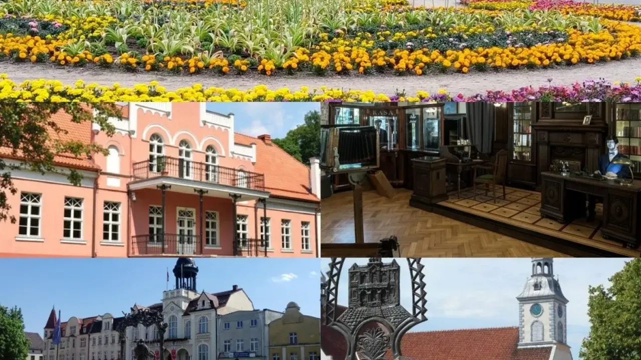 Kwiatowe rabaty, różowy budynek, muzeum, rynek i kościół – to wszystko wejherowo atrakcje.