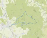 Mapa szlaków turystycznych Gór Sowich z zaznaczoną trasą.