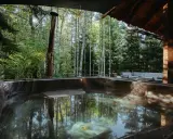 Relaks w jacuzzi w otoczeniu lasu, idealne miejsce na aloha camp.