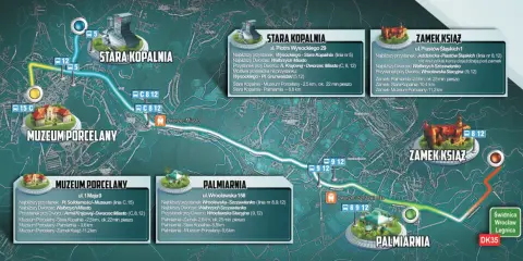 Wałbrzych co zobaczyć: mapa atrakcji - Stara Kopalnia, Muzeum Porcelany, Zamek Książ, Palmiarnia. Trasy i odległości.