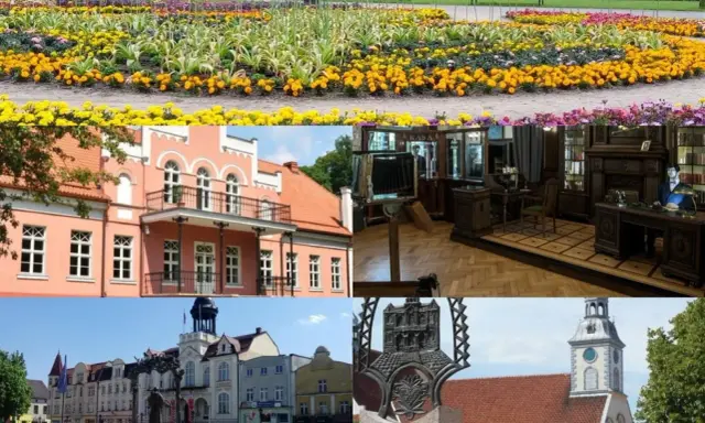 Kwiatowe rabaty, różowy budynek, muzeum, rynek i kościół – to wszystko wejherowo atrakcje.