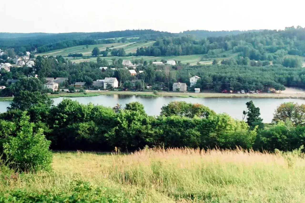 Malownicze jeziora lubelskie otoczone zielenią i domkami letniskowymi. Spokój i cisza natury.