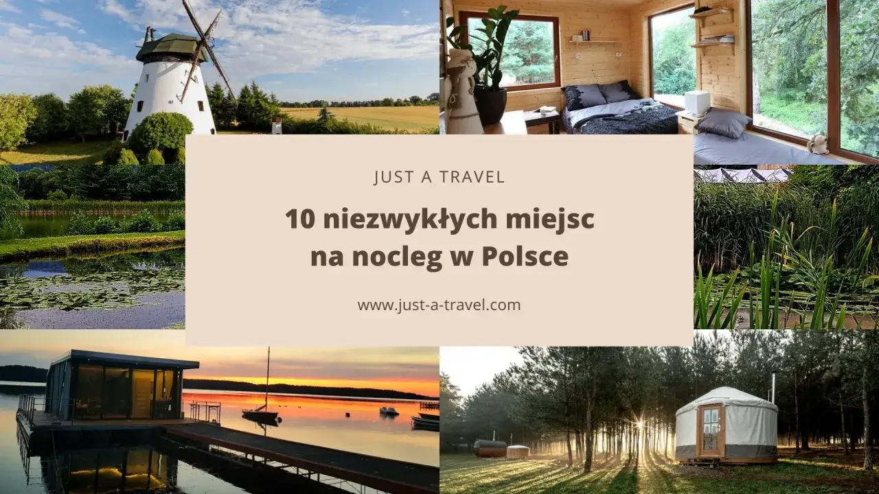 Nietypowe noclegi w Polsce: młyn, domki w lesie, pływający dom i jurtę. Odkryj 10 niezwykłych miejsc na nocleg.