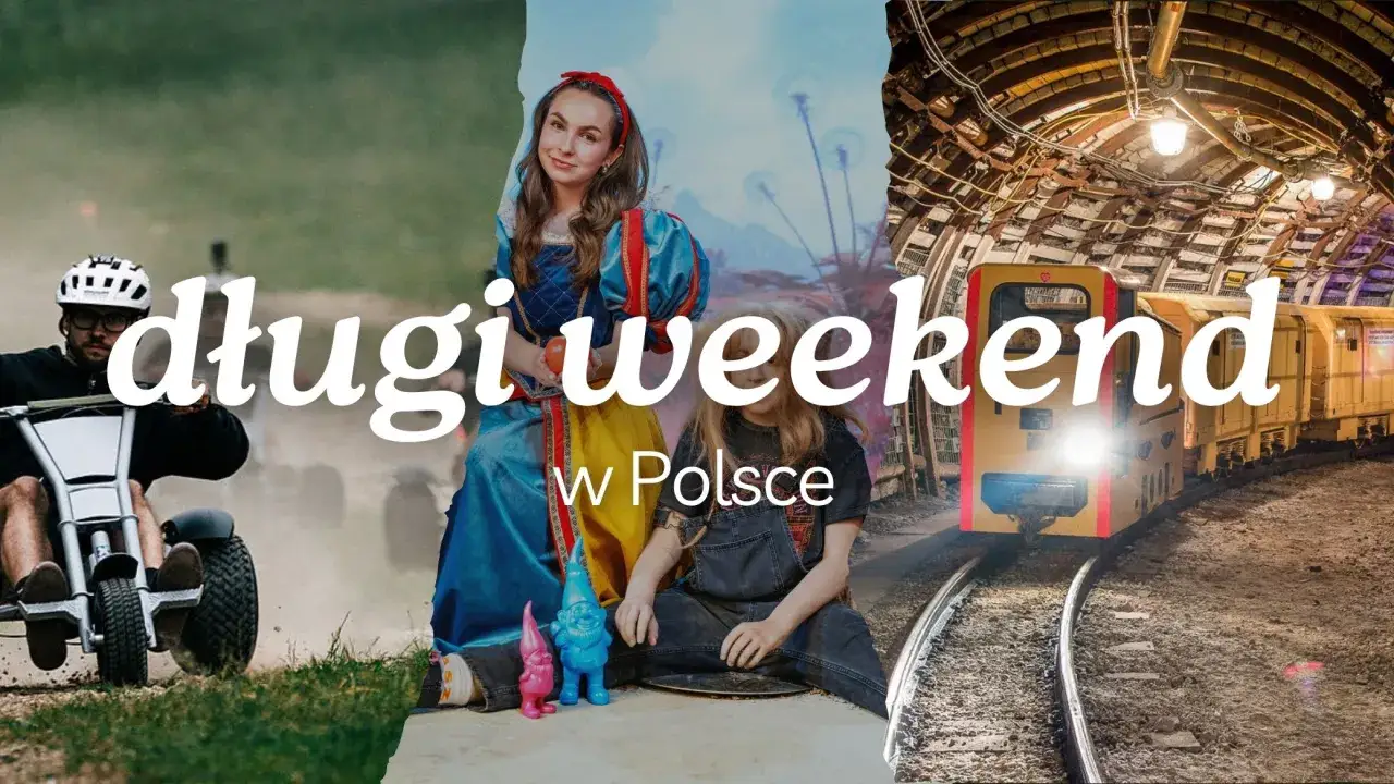 Długi weekend w Polsce: jazda gokartem, baśniowa postać z krasnalami i przejażdżka kolejką pod ziemią.